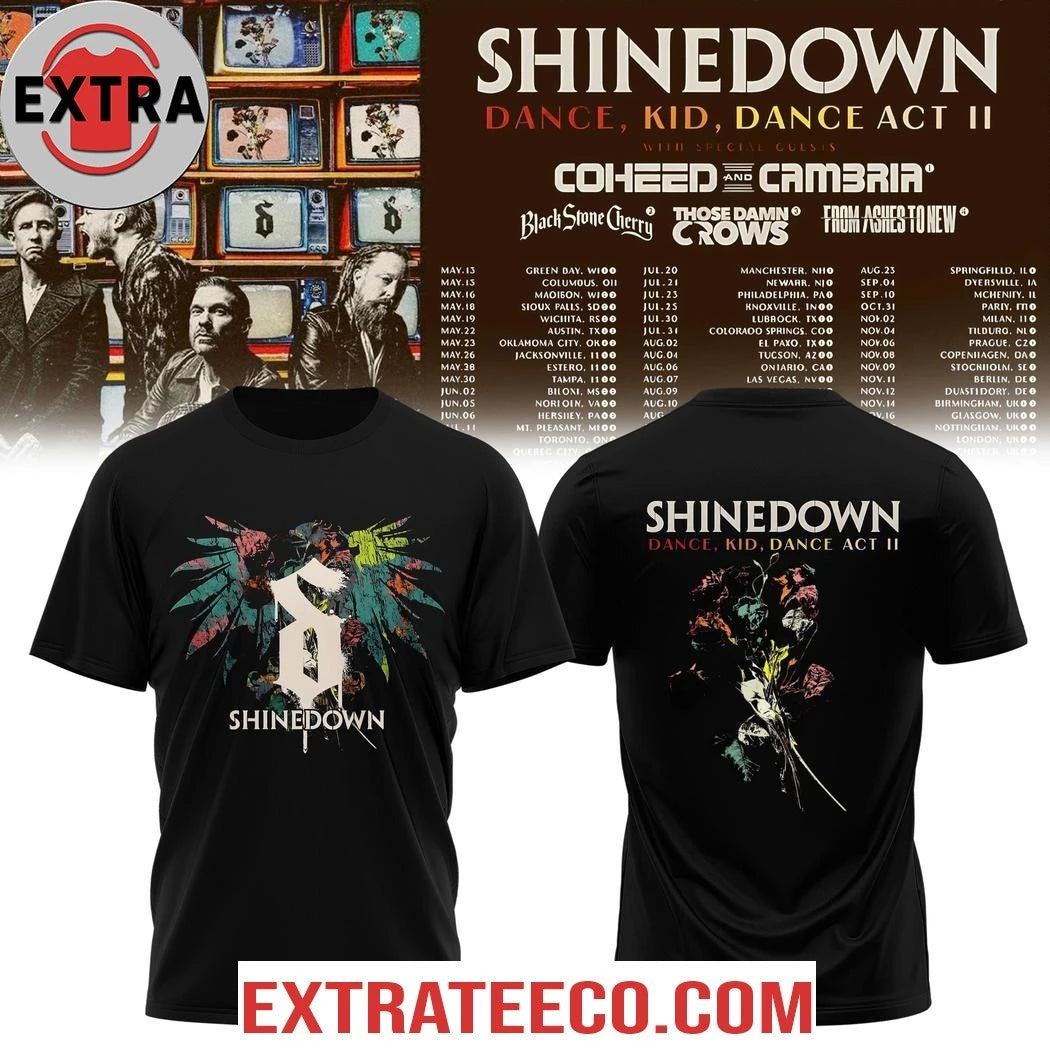 Official Shinedown Dance Kid Dance Act II World Tour 2026 Two Sided Hoodie Shirt