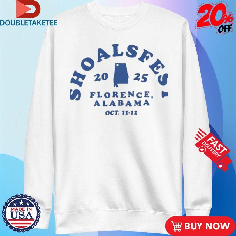 Official ShoalsFest In Florence Alabama Merch Tee At McFarland Park On October 11 2025 Tour Shirts