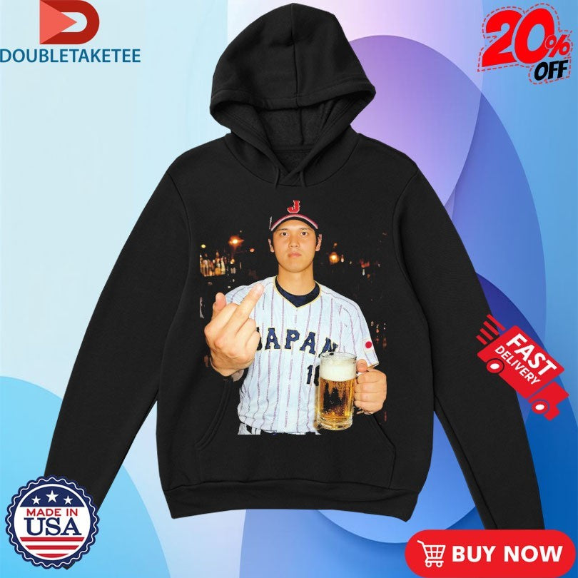Official Shohei Ohtani Japan Baseball Team Middle Finger Beer Shirts