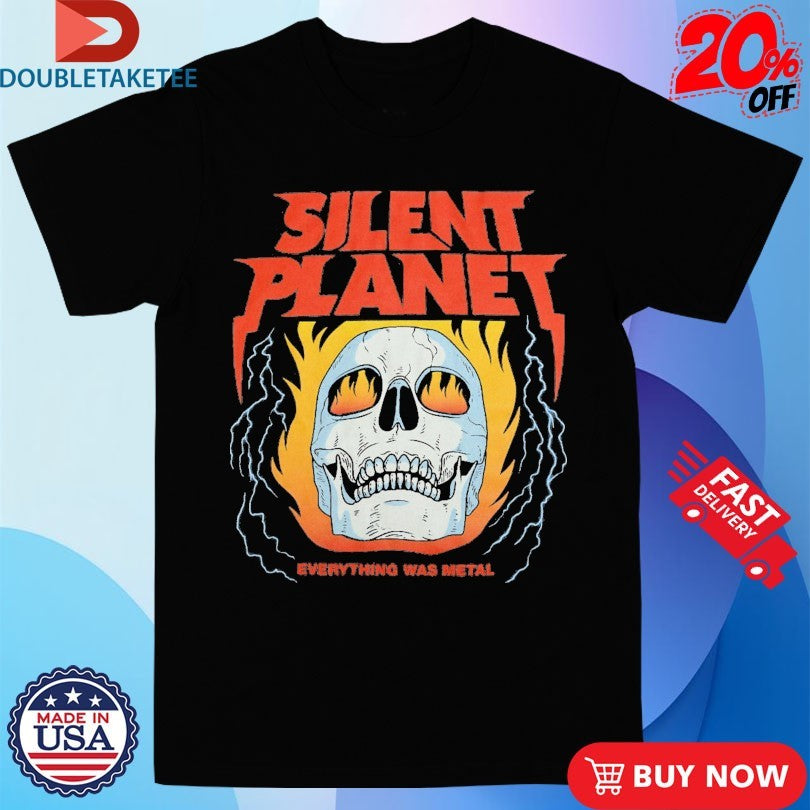 Official Silent Planet Everything Was Metal Skull Flame Shirts