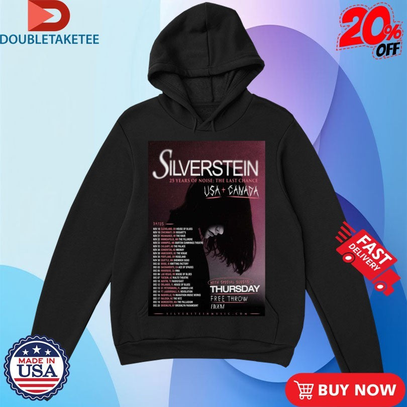 Official Silverstein 25 Years Of Noise The Last Chance Tour 2025 Dates USA Canada Shirts