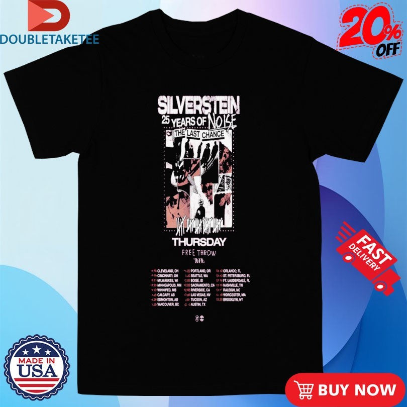 Official Silverstein 25 Years Of Noise The Last Change November And December 2025 Tour Dates Shirts