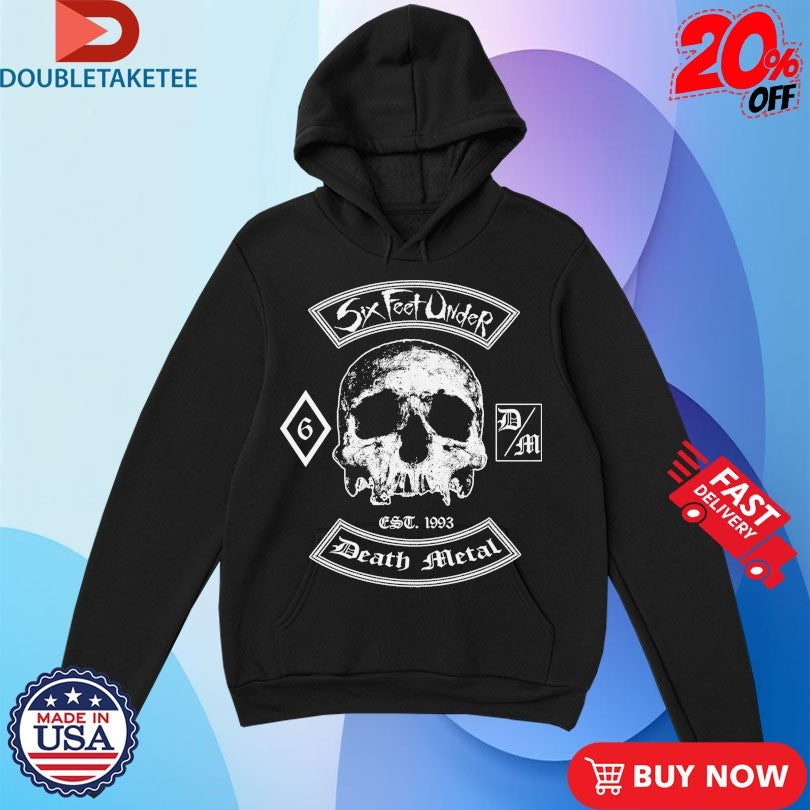 Official Six Feet Under Death Metal Est 1993 Skull Shirts