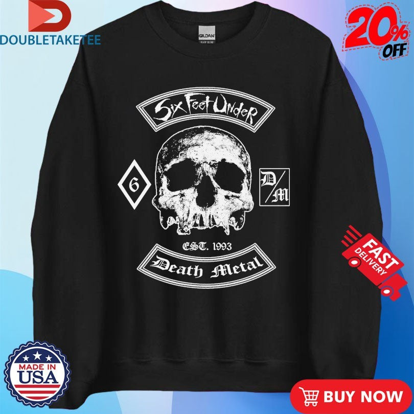 Official Six Feet Under Death Metal Est 1993 Skull Shirts