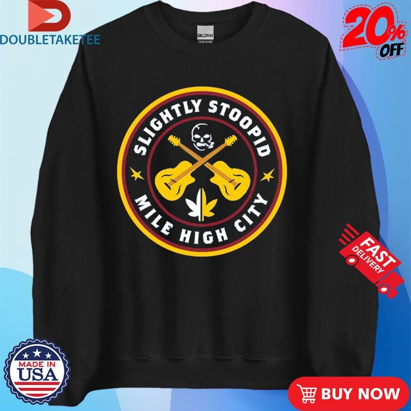 Official Slightly Stoopid 2024 Red Rocks Mile High City Guitars Cigarettes Skull Shirts