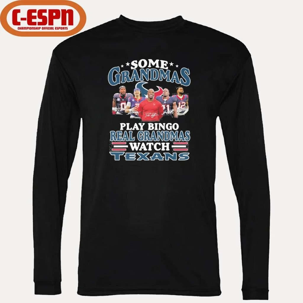 Official Some Grandmas Play Bingo Real Grandmas Watch Houston Texans Playoffs Shirt