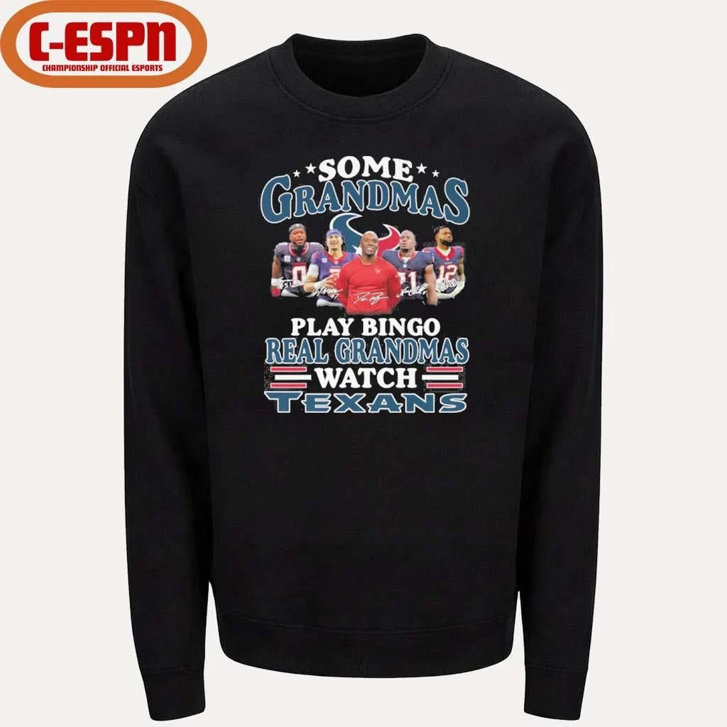 Official Some Grandmas Play Bingo Real Grandmas Watch Houston Texans Playoffs Shirt