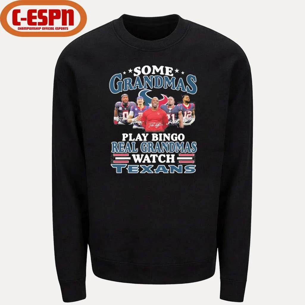 Official Some Grandmas Play Bingo Real Grandmas Watch Houston Texans Playoffs Shirt