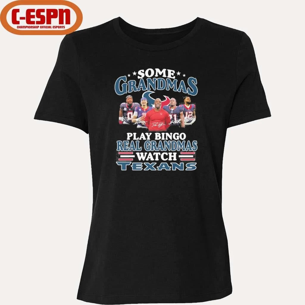 Official Some Grandmas Play Bingo Real Grandmas Watch Houston Texans Playoffs Shirt