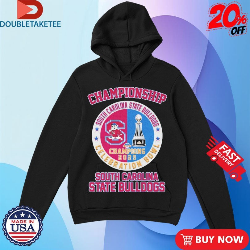 Official South Carolina State Bulldogs Celebration Bowl Champions 2025 Trophy Shirts