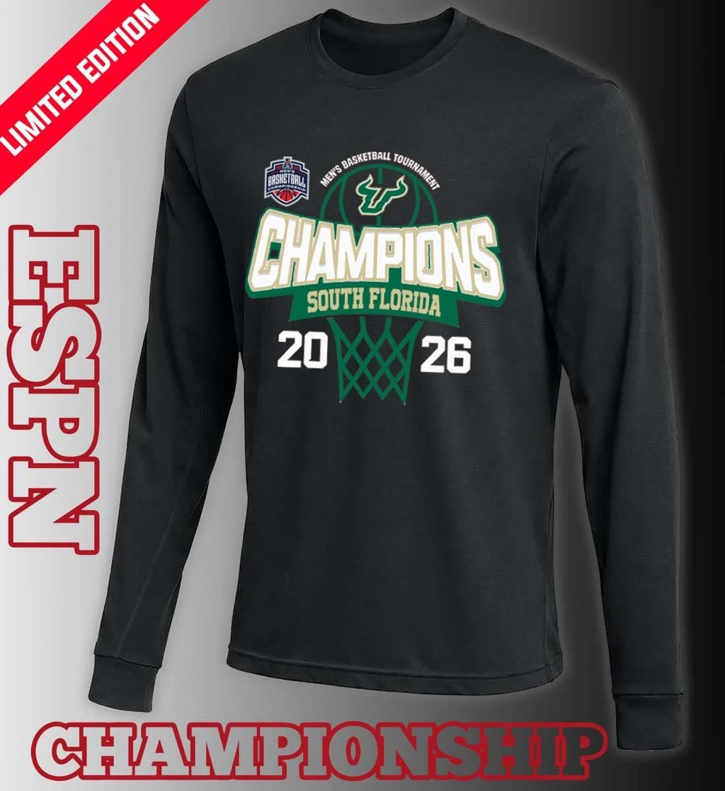 Official South Florida Bulls 2026 American Conference Men’s Basketball Tournament Champions Shirt
