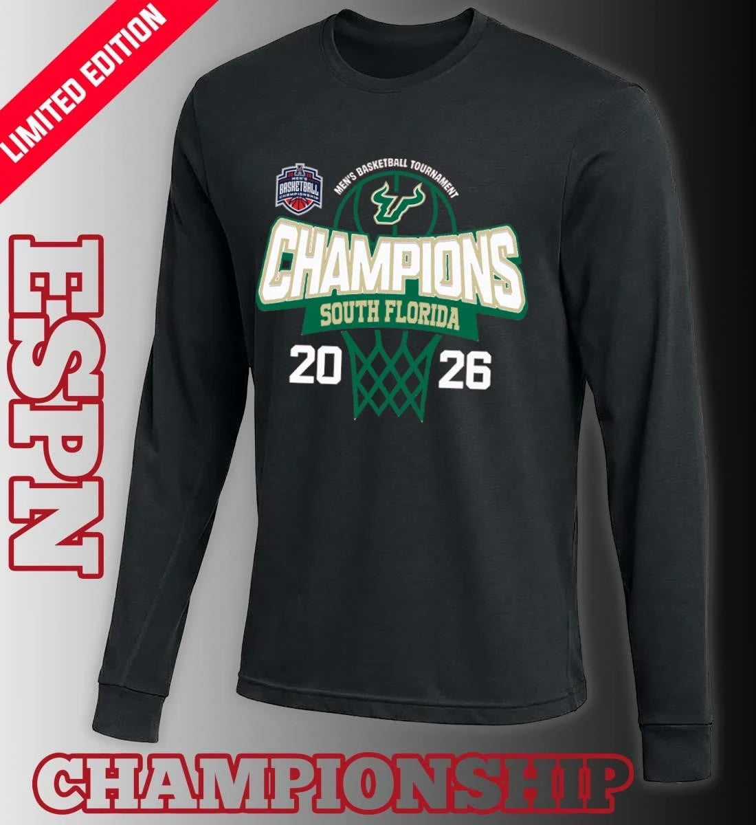 Official South Florida Bulls 2026 American Conference Men’s Basketball Tournament Champions Shirt