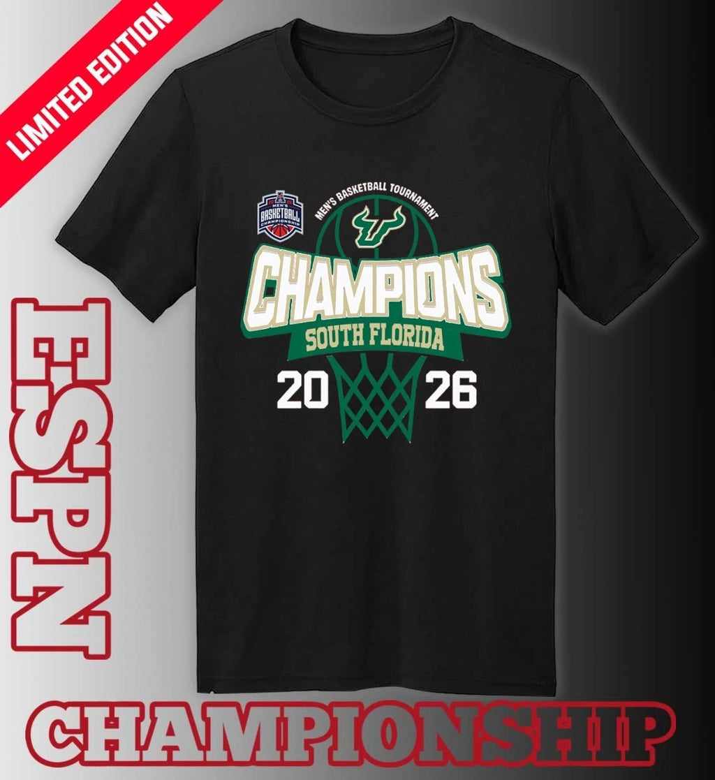 Official South Florida Bulls 2026 American Conference Men’s Basketball Tournament Champions Shirt