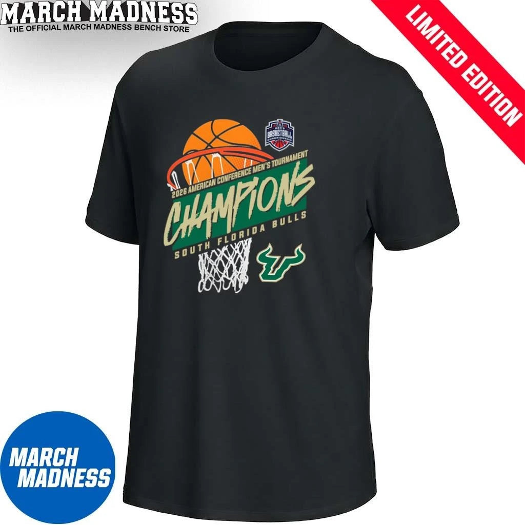 Official South Florida Men’s Basketball American Conference Tournament Champions Basket Shirt