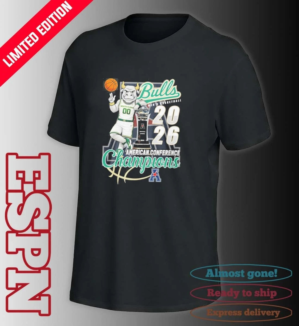 Official South Florida Men’s Basketball Mascot 2026 American Conference Champions Shirt