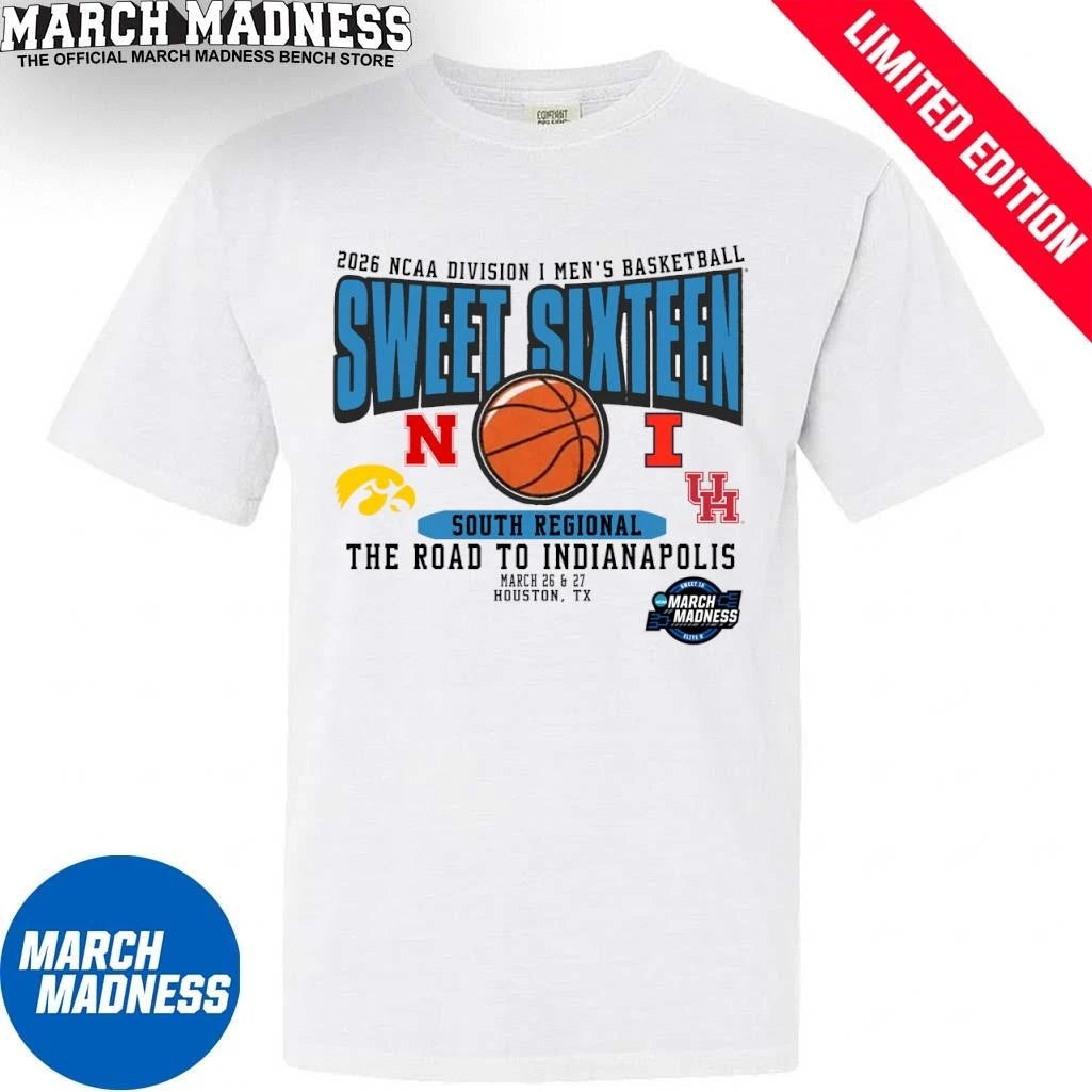 Official South Regional Teams 2026 NCAA Division I Men’s Basketball Sweet Sixteen T-Shirt