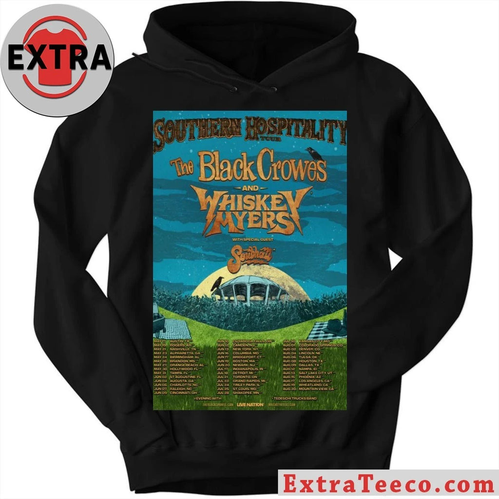 Official Southern Hospitality Tour The Black Crowes And Whiskey Myers 2026 Poster Shirt