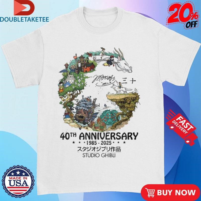 Official Spirited Away Studio Ghibli 40th Anniversary 1985 2025 Signature Shirts