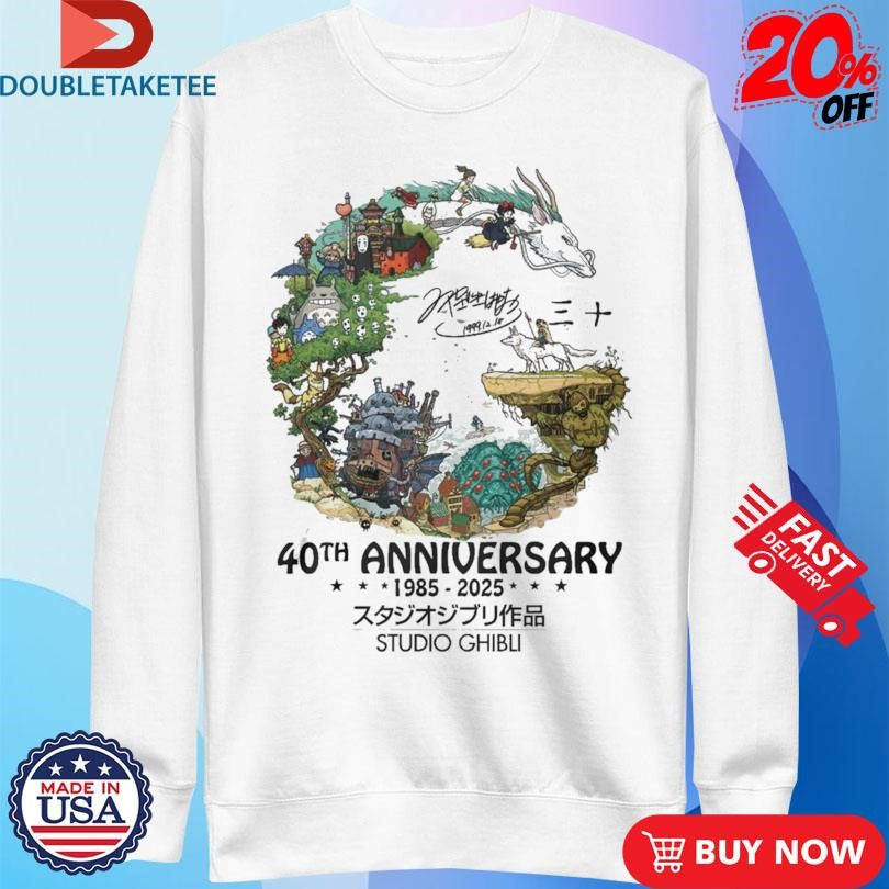 Official Spirited Away Studio Ghibli 40th Anniversary 1985 2025 Signature Shirts