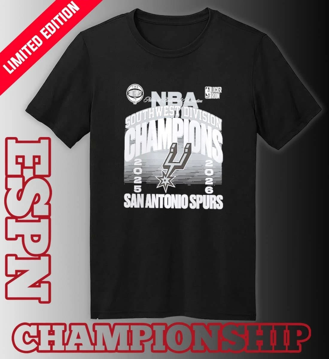 Official Spurs NBA Southwest Division Champions T-Shirt