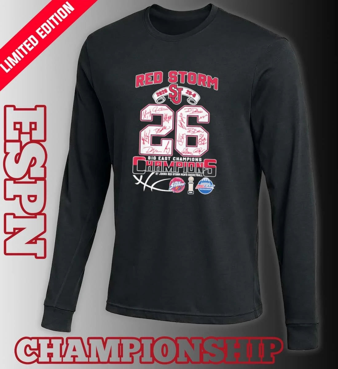 Official St John’s Red Storm Big East Champions 25-6 Shirt