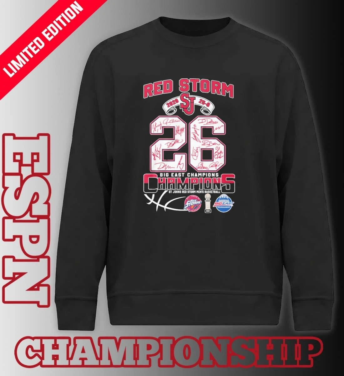 Official St John’s Red Storm Big East Champions 25-6 Shirt