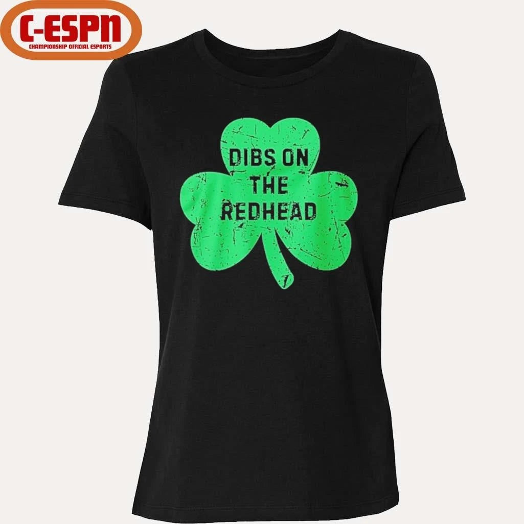 Official St Patricks Day Dibs On The Redhead Irish Shamrock Shirt