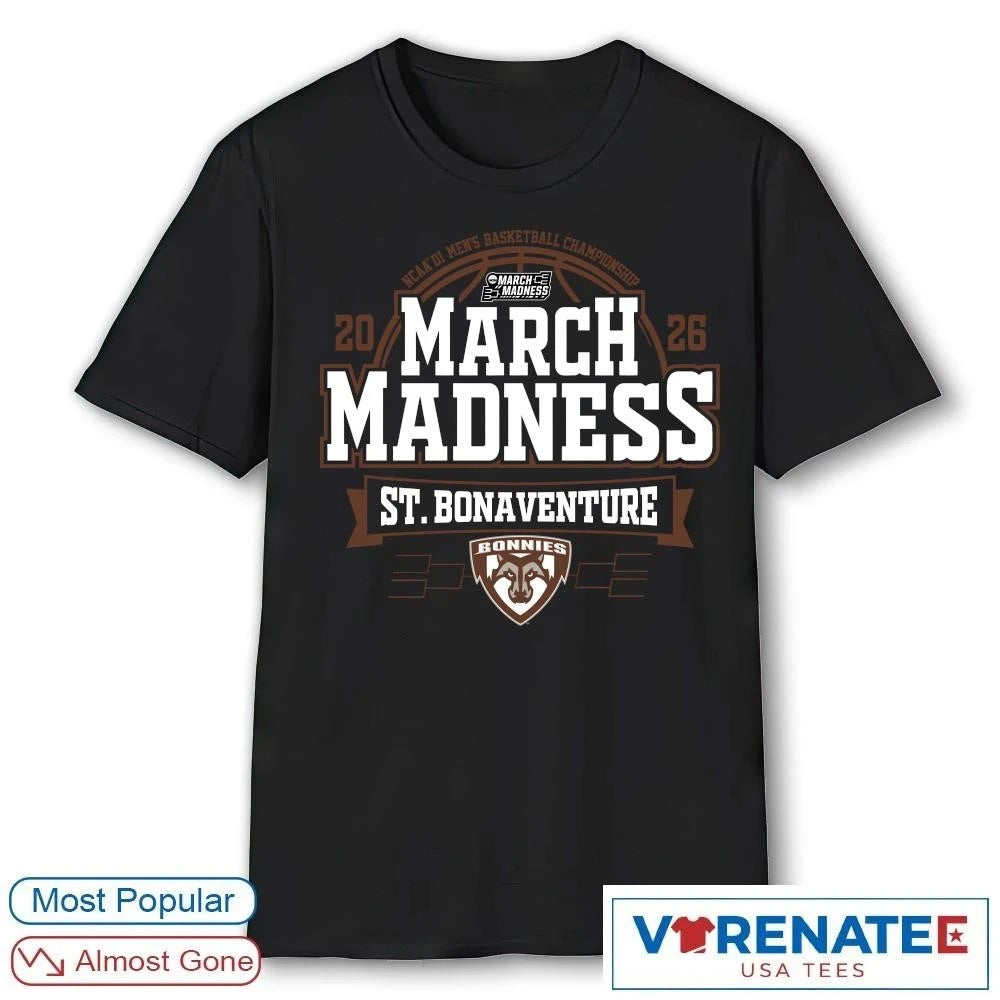 Official St. Bonaventure Bonnies 2026 NCAA DI Men’s Basketball Championship March Madness Bound T-Shirt