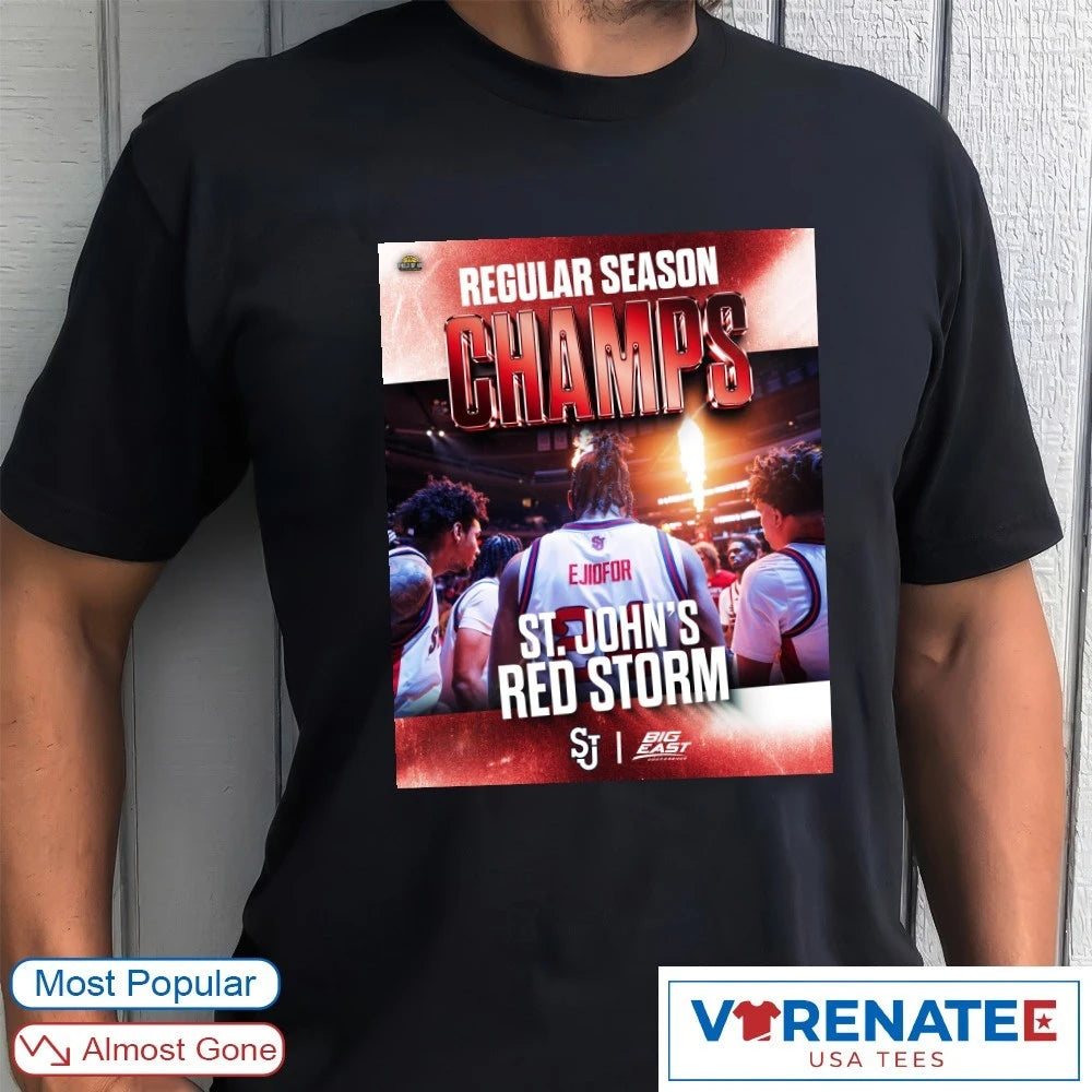 Official St. John’s Red Storm Big East MBB Regular Season Champs Poster T-Shirt