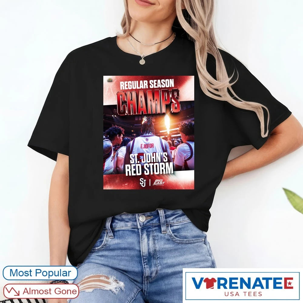 Official St. John’s Red Storm Big East MBB Regular Season Champs Poster T-Shirt
