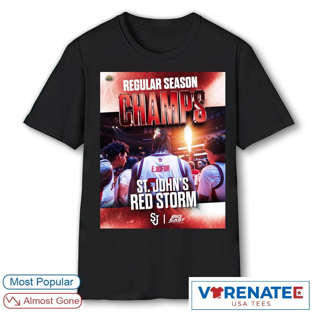 Official St. John’s Red Storm Big East MBB Regular Season Champs Poster T-Shirt