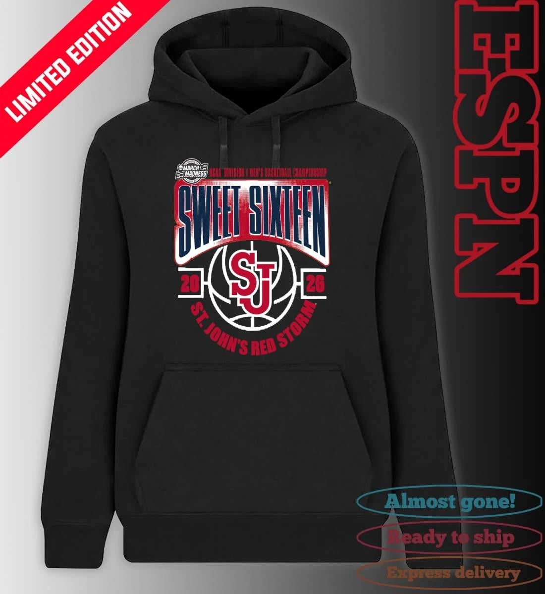 Official St. John’s Red Storm Sweet 16 NCAA DI Men’s Basketball Tournament March Madness 2026 T-Shirt