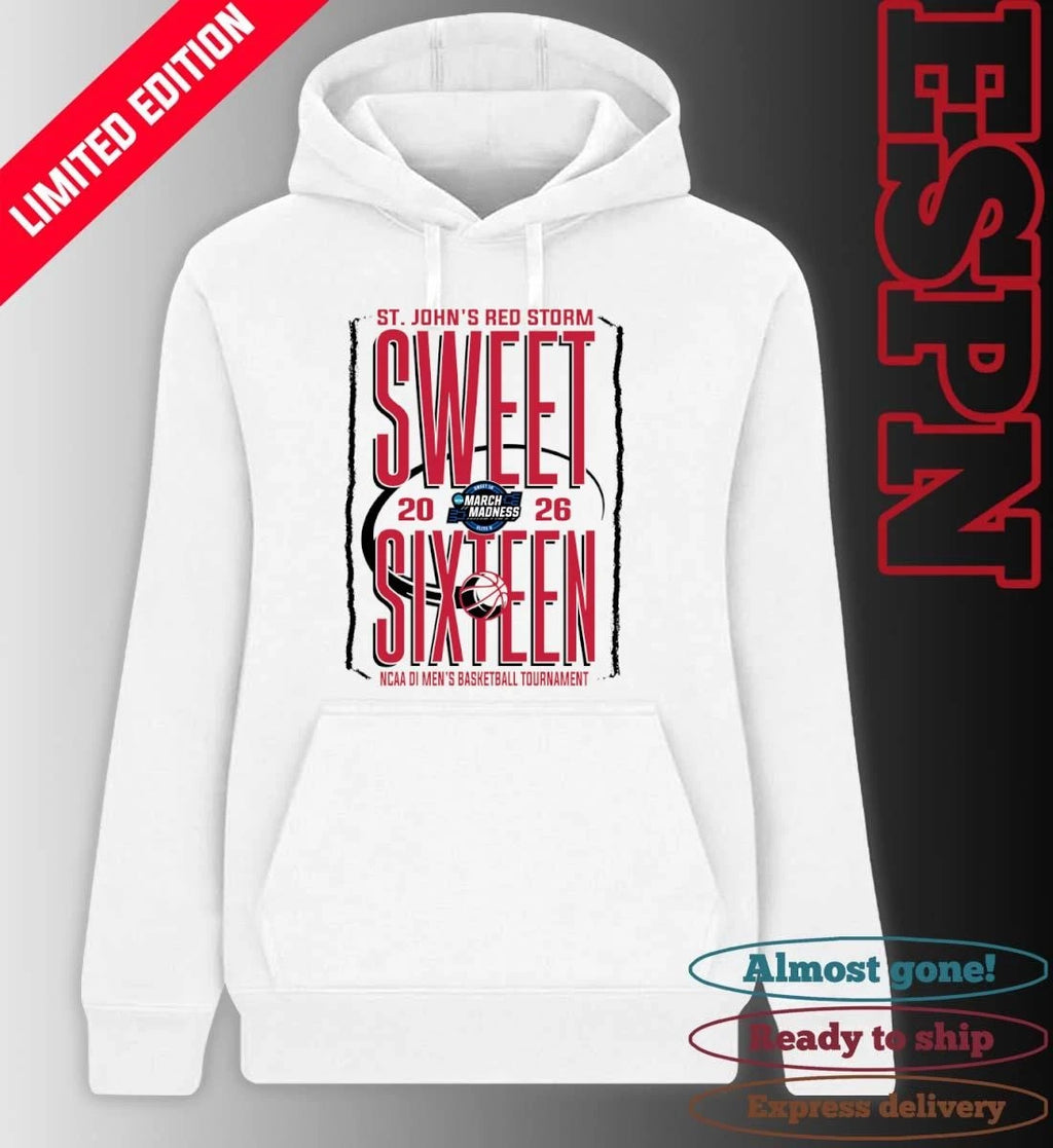Official St. John’s Red Storm Sweet Sixteen 2026 NCAA DI Men’s Basketball Tournament T-Shirt
