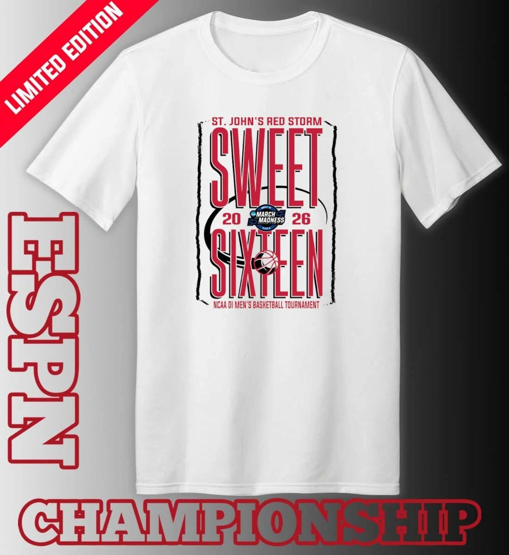 Official St. John’s Red Storm Sweet Sixteen 2026 NCAA DI Men’s Basketball Tournament T-Shirt
