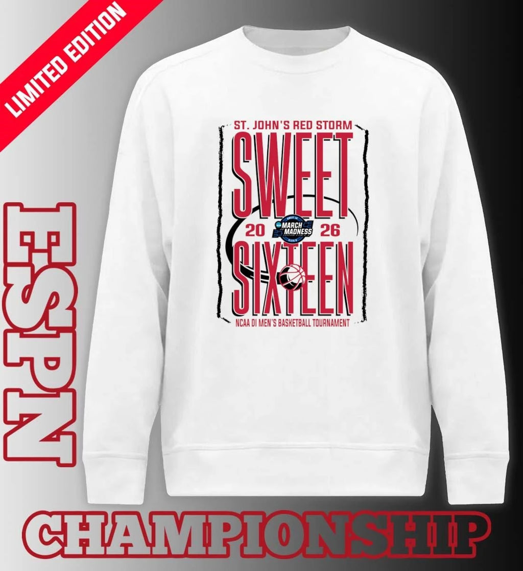 Official St. John’s Red Storm Sweet Sixteen 2026 NCAA DI Men’s Basketball Tournament T-Shirt