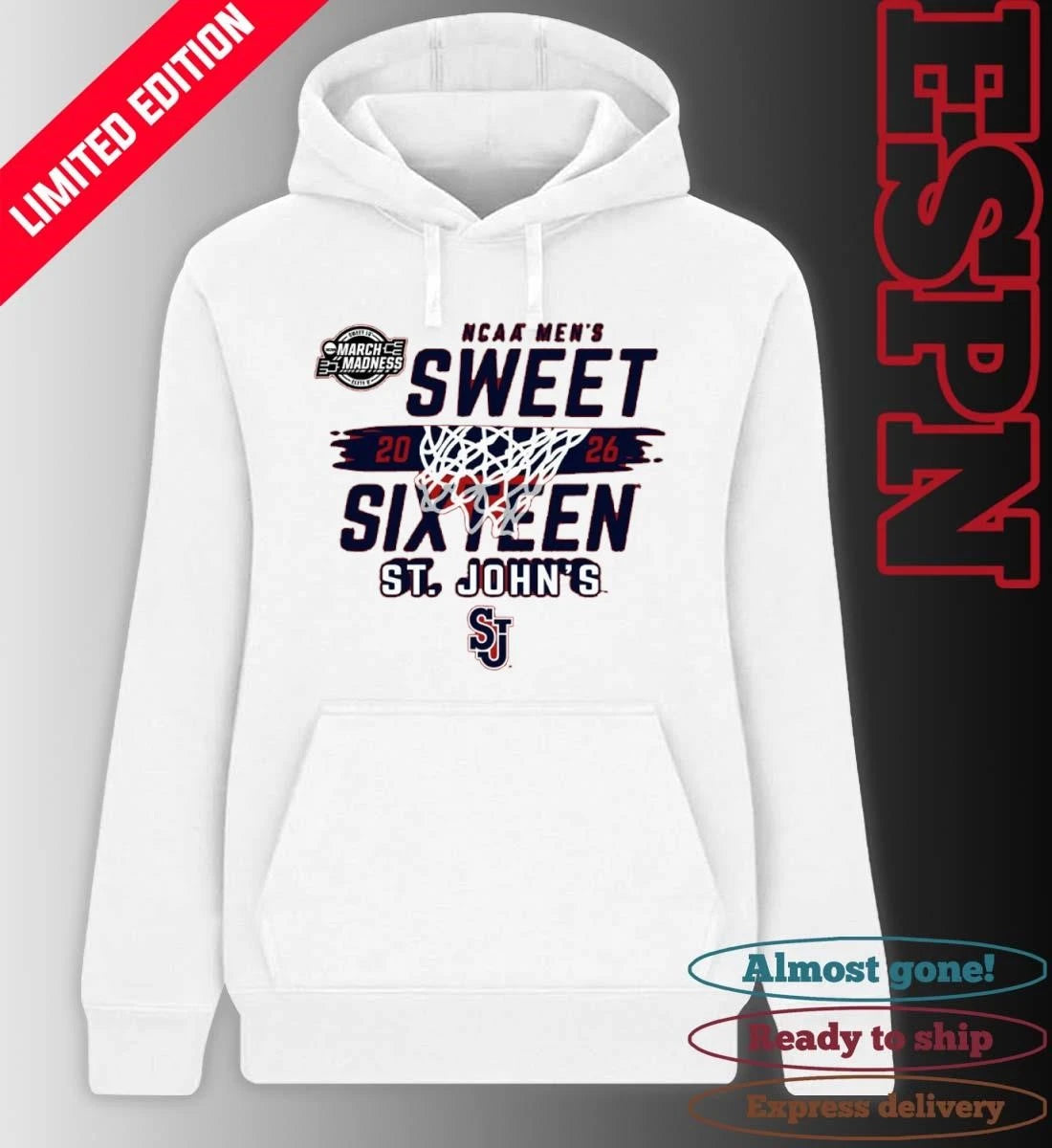 Official St. John’s University Men’s Basketball 2026 Sweet 16 Bound Shirt