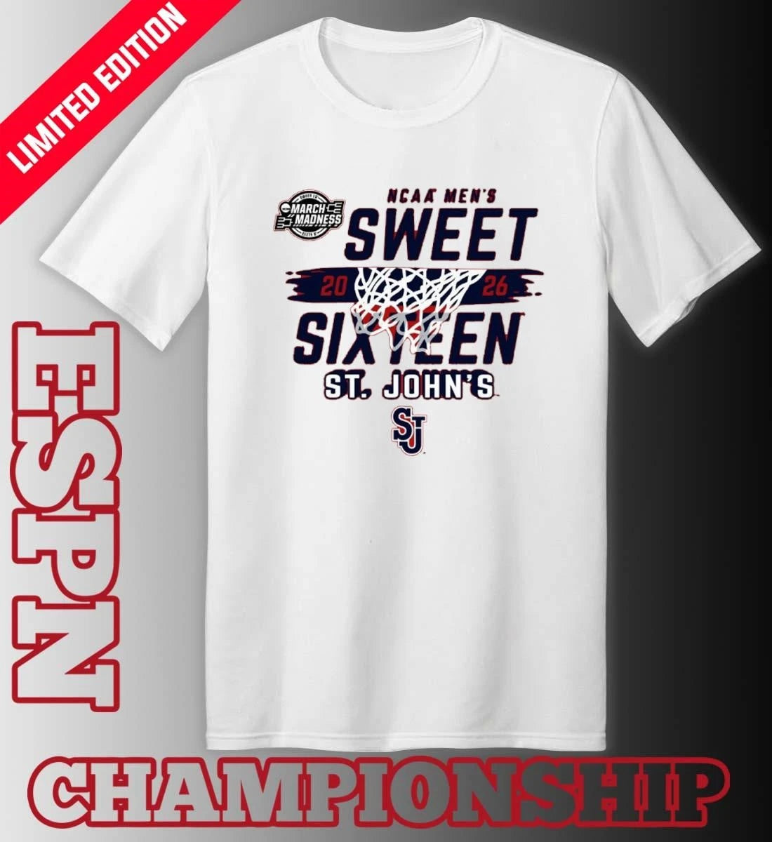 Official St. John’s University Men’s Basketball 2026 Sweet 16 Bound Shirt