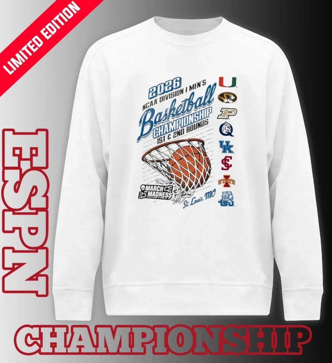 Official St. Louis, MO 2026 NCAA DI Men’s Basketball Championship – 1st, 2nd Rounds Shirt