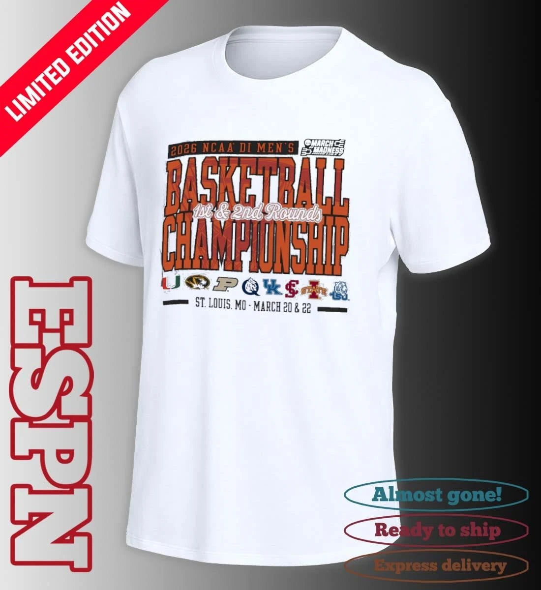 Official St. Louis, MO 2026 NCAA DI Men’s Basketball Championship – March 20 &amp; 22 T-Shirt