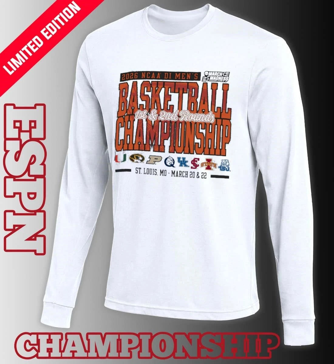 Official St. Louis, MO 2026 NCAA DI Men’s Basketball Championship – March 20 &amp; 22 T-Shirt