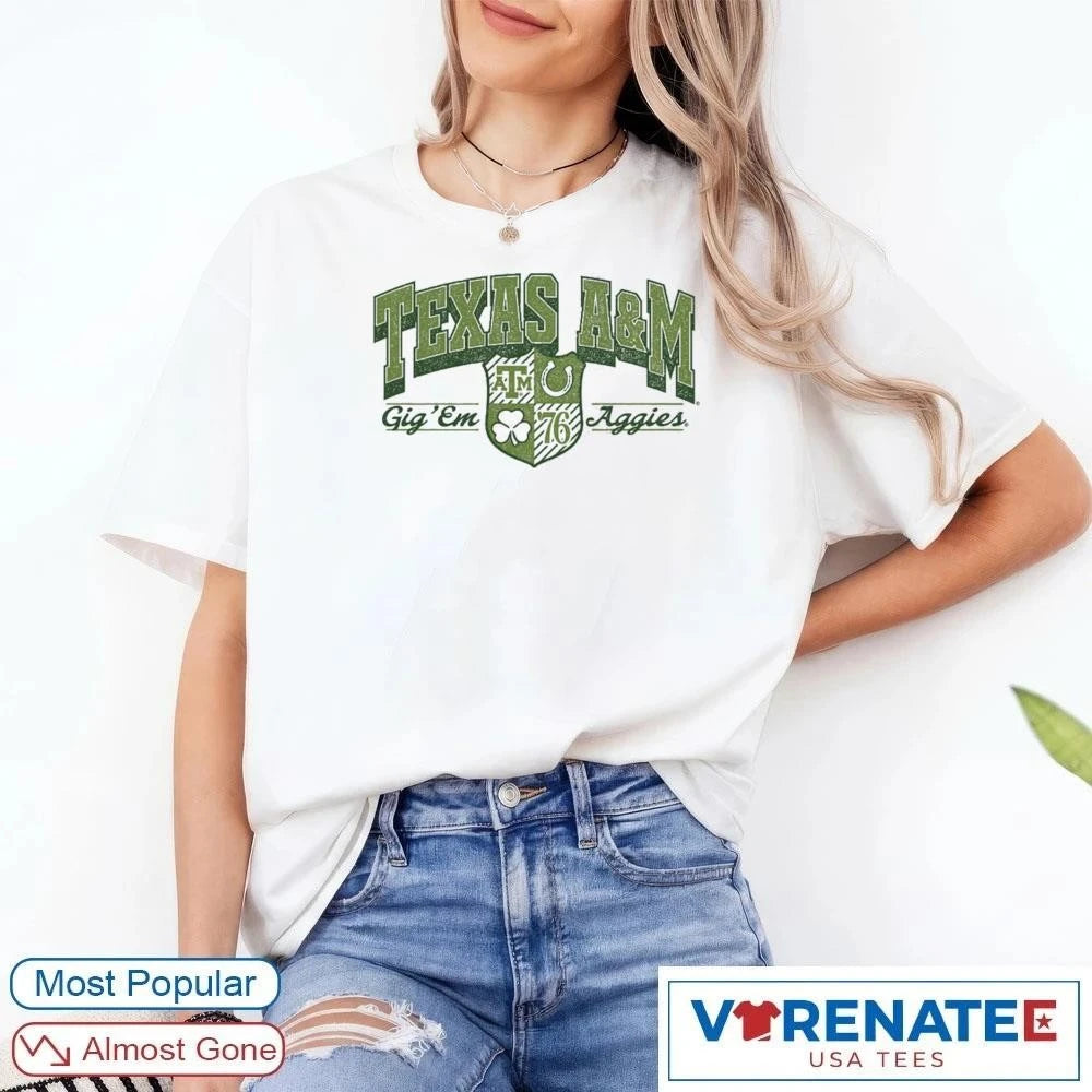 Official St.patricks Day 2026 Texas A&amp;M Gig Em Aggies t-shirt