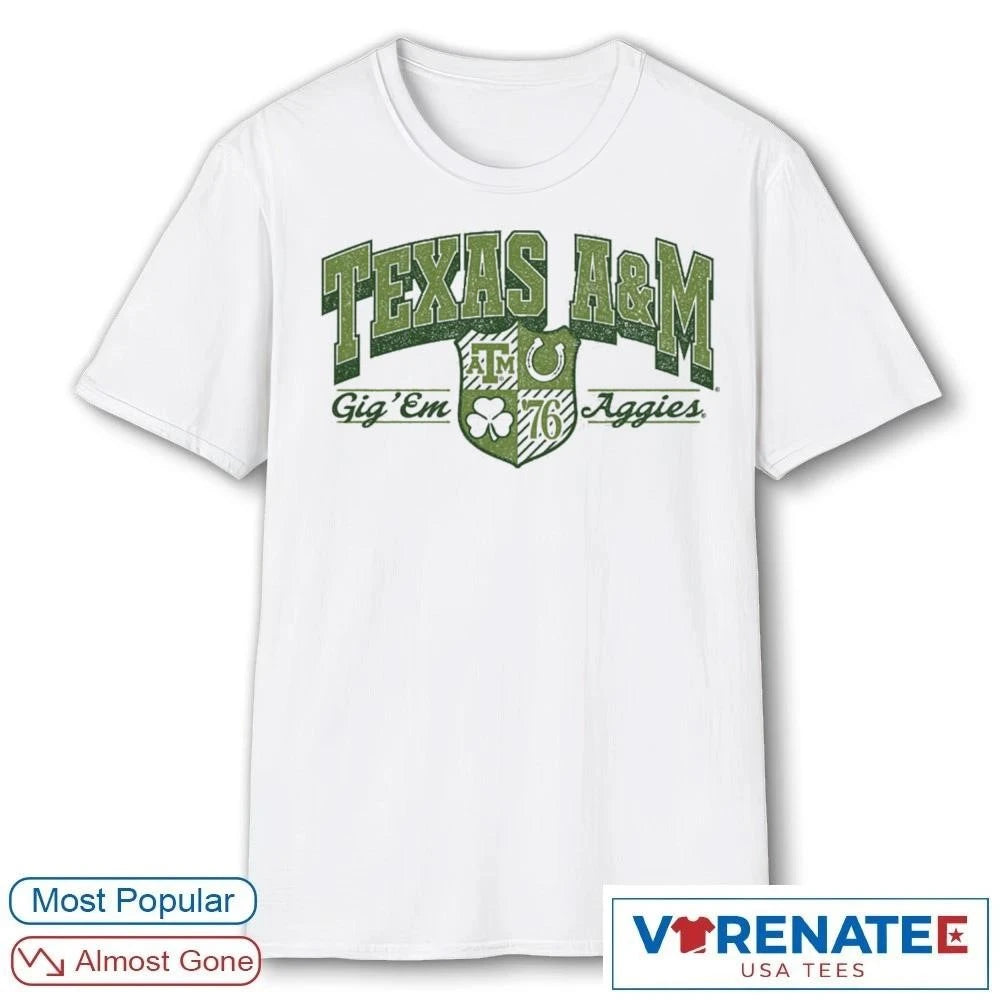 Official St.patricks Day 2026 Texas A&amp;M Gig Em Aggies t-shirt