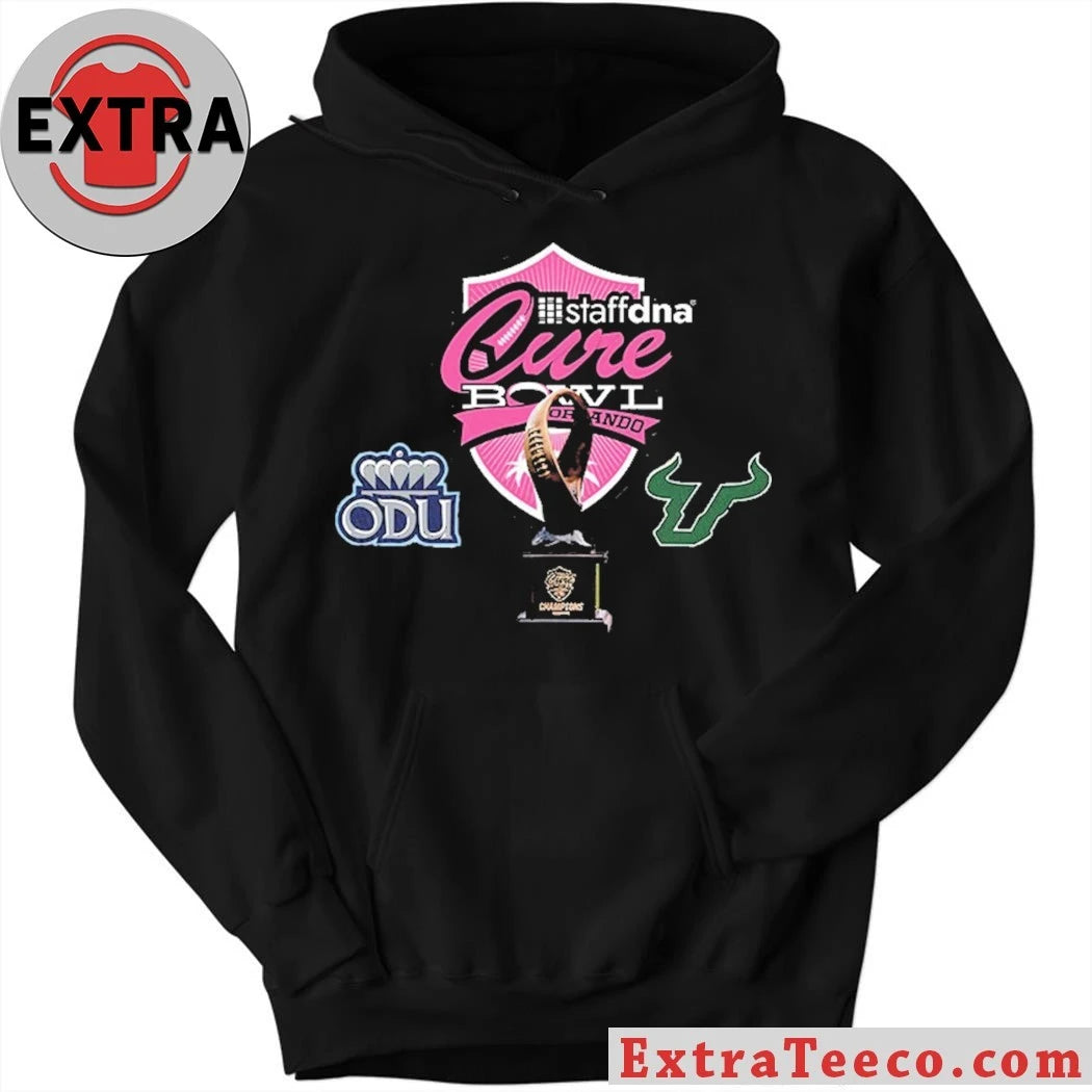 Official StaffDNA Cure Bowl ODU Football Versus South Florida Bulls Bowl Season College Football 2025 2026 Logo Shirt