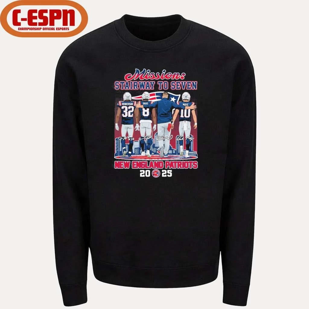 Official Stairway To Seven NE Patriots 2025 2025 AFC East Champions Shirt