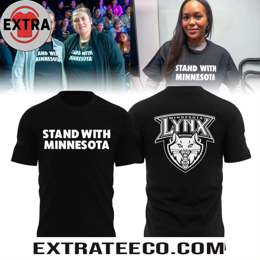 Official Stand With Minnesota Lynx Logo Two Sided T-Shirt