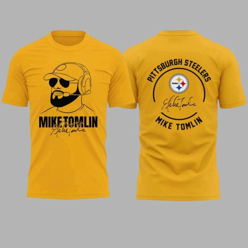 Official Steelers 2026 Coach Mike Tomlin Thank You For Everything Signature Two Sided Shirt