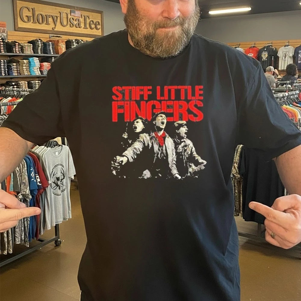 Official Stiff Little Fingers Raise Your Voice Black Tour Shirt