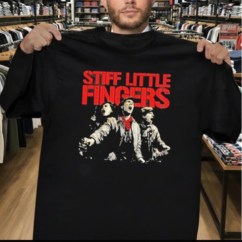 Official Stiff Little Fingers Raise Your Voice Black Tour Shirt