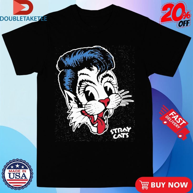 Official Stray Cats Big Blue Cat Head Shirts