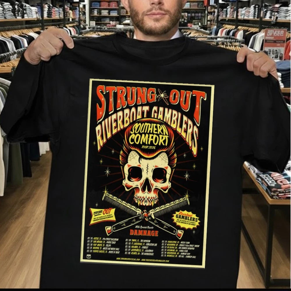 Official Strung Out 2026 Riverboat Gamblers Tour Poster Shirt